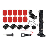 Selbstklebendes Mehrgelenkarm-Festmontageset für Fahrradhelme mit J-Haken-Schnallenhalterung und Schraube für GoPro, Insta360, DJI und andere Actionkameras, Fahrradhelm-Set